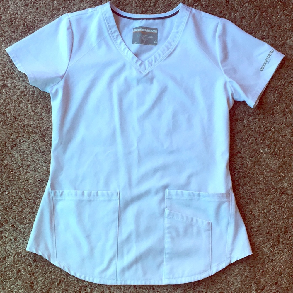 White Skechers Scrub Top for Women, barely worn!